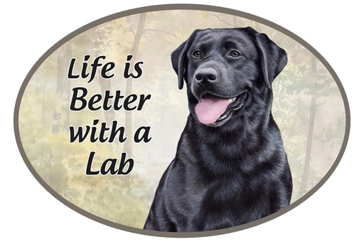 [1001-21] Labrador, black car magnets, oval