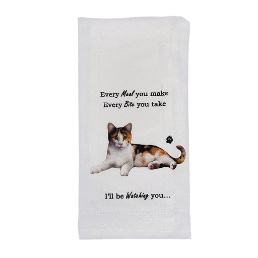 [712-2] Calico cat towels, every bite you take