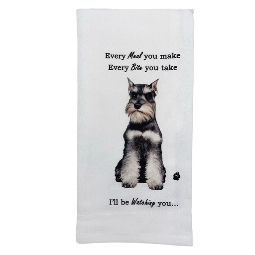 [711-105] Schnauzer, uncropped  towels, every bite you take