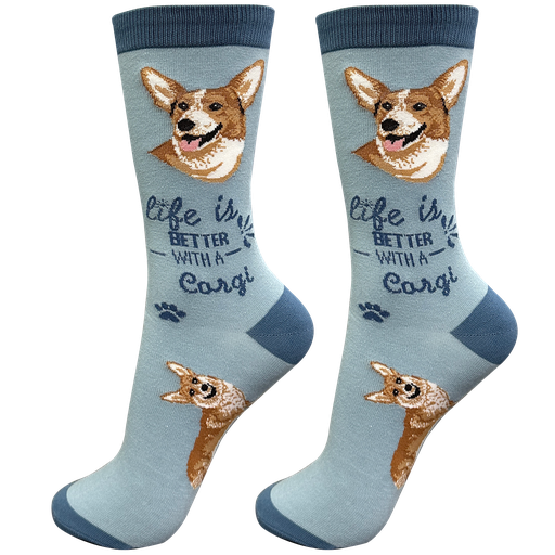 [840-100] Welsh Corgi  socks, life is better