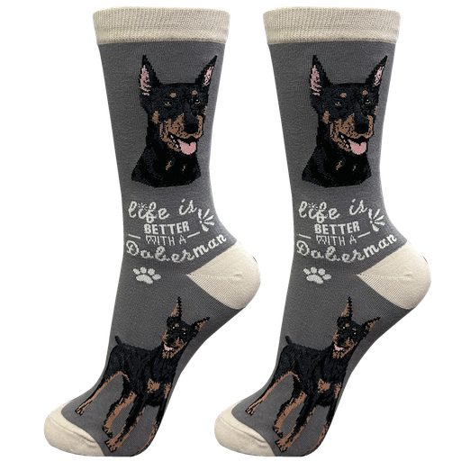 [840-101] Doberman  socks, life is better