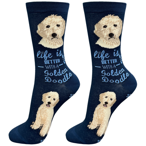 [840-134] Goldendoodle  socks, life is better