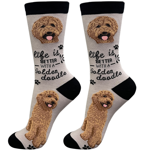 [840-134R] Goldendoodle Red  socks, life is better