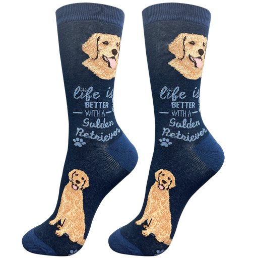[840-15] Golden Retriever  socks, life is better