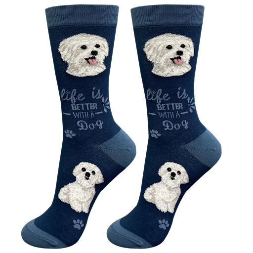 [840-24] Maltese  socks, life is better