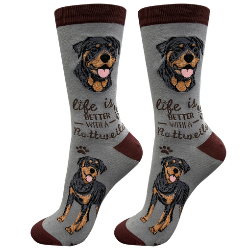 [840-33] Rottweiler  socks, life is better