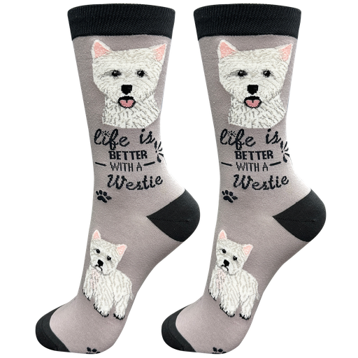 [840-45] Westie  socks, life is better