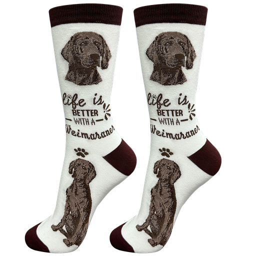 [840-54] Weimaraner  socks, life is better