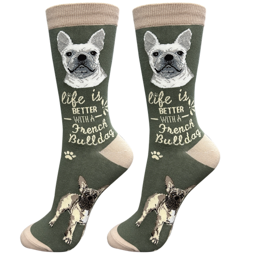 [840-64] French Bulldog  socks, life is better