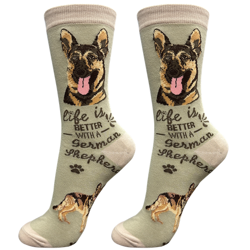 [840-75] German Shepherd  socks, life is better