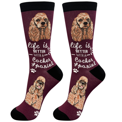 [840-78] Cocker Spaniel socks, life is better