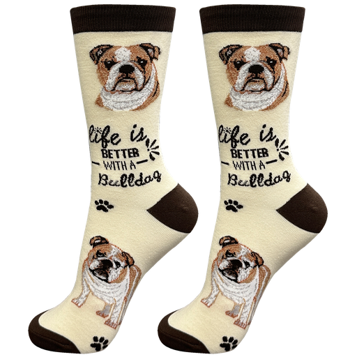 [840-8] Bulldog  socks, life is better