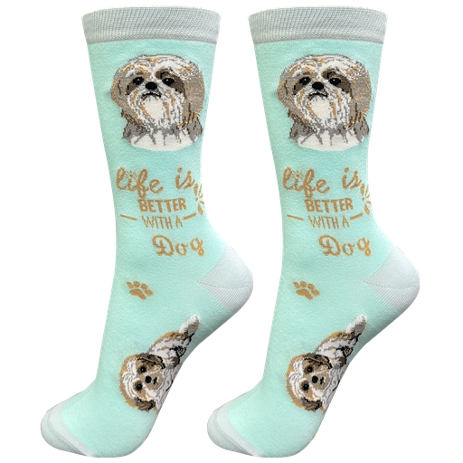 [840-87] Shih Tzu, tan socks, life is better