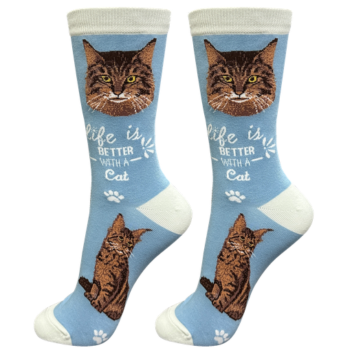[841-6] Maine Coon socks, life is better