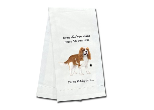 [711-18] King Charles Cavalier  towels, every bite you take