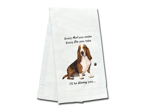 [711-2] Basset Hound  towels, every bite you take