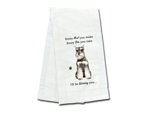 [711-34] Schnauzer, cropped  towels, every bite you take