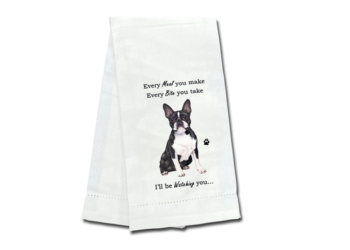 [711-76] Boston Terrier  towels, every bite you take