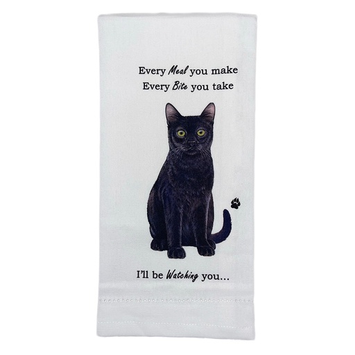 [712-5] Black cat towels, every bite you take