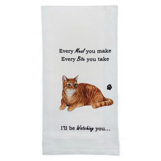 [712-8] Tabby, orange cat towels, every bite you take