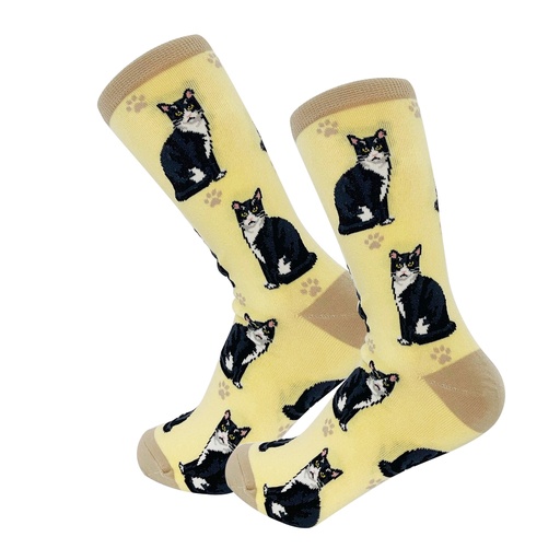 [801FB-3] Cat, Black & White, Full Body Socks