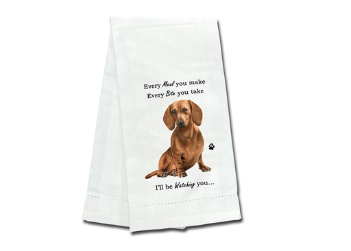 [711-13] Dachshund, red, Kitchen Towel