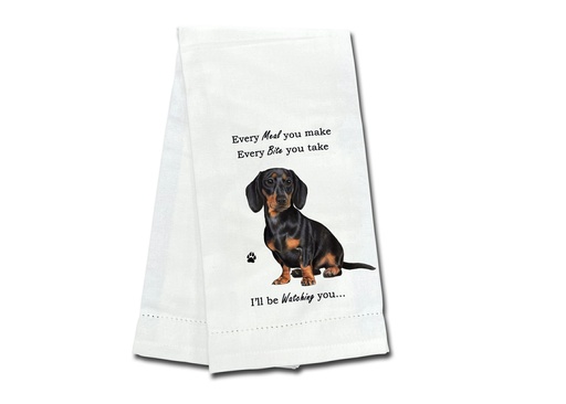 [711-14] Dachshund, black, Kitchen Towel