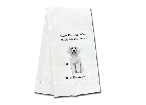 [711-28] Poodle, white, Kitchen Towel