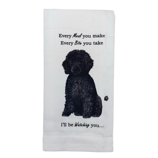 [711-29] Poodle, black, Kitchen Towel