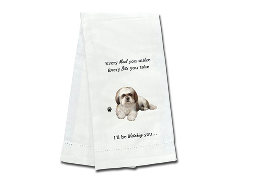 [711-87] Shih Tzu, tan and white puppy cut, Kitchen Towel