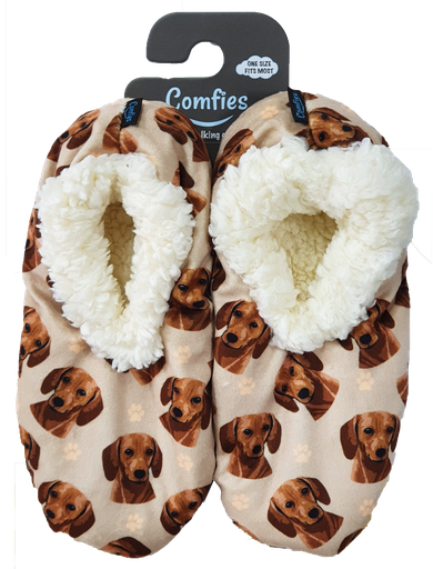 [281-13] Dachshund, red Slippers