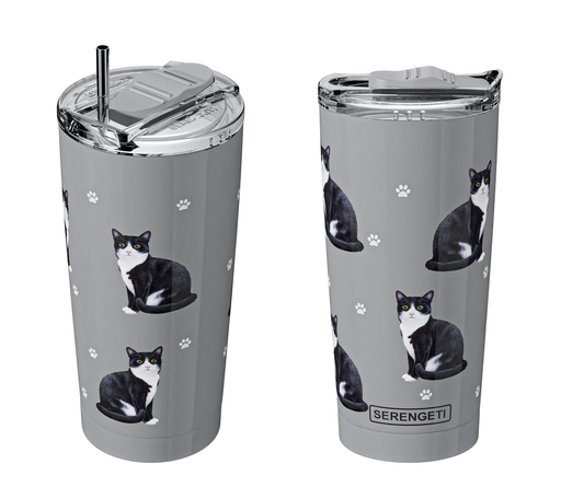 [116-3] Cat, Black and white Serengeti Tumblers
