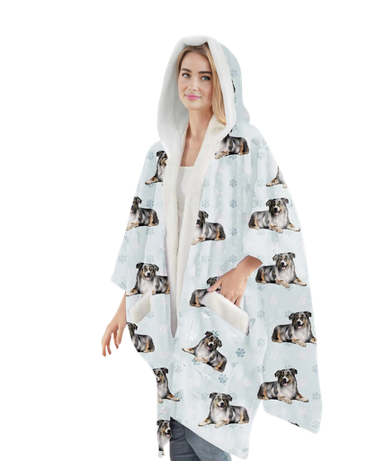 [977-53] Australian Shepherd Snuggs Wrap - Wearable Blanket Hoodie