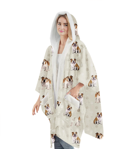 [977-8] Bulldog Snuggs Wrap - Wearable Blanket Hoodie