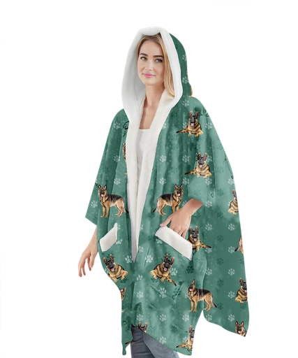 [977-75] German Shepherd Snuggs Wrap - Wearable Blanket Hoodie