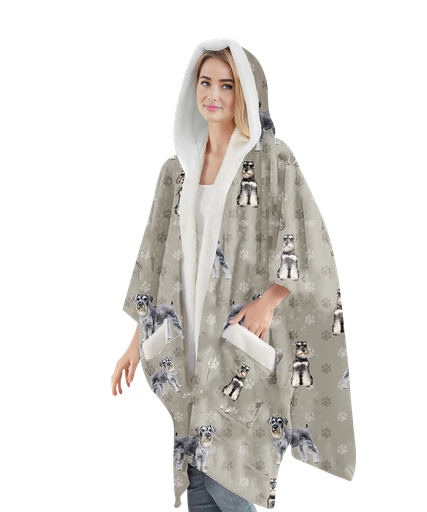 [977-105] Schnauzer Snuggs Wrap - Wearable Blanket Hoodie