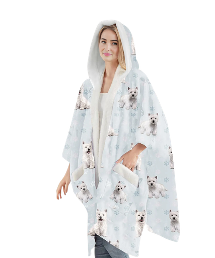 [977-45] Westie Snuggs Wrap - Wearable Blanket Hoodie
