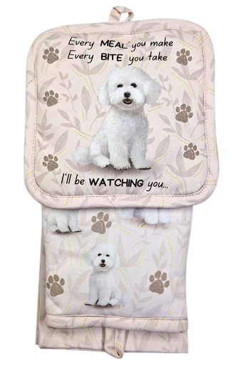 [311-4] Bichon Frise - 3 Piece Kitchen Set