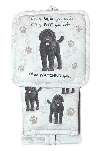 [311-121a] Labradoodle Black - 3 Piece Kitchen Set