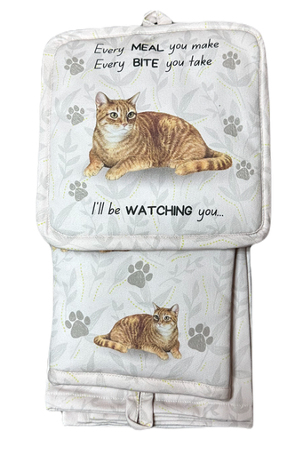 [312-8] Orange Tabby Cat - 3 Piece Kitchen Set