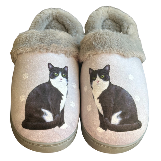 Black & White Cat - Snugg Slippers