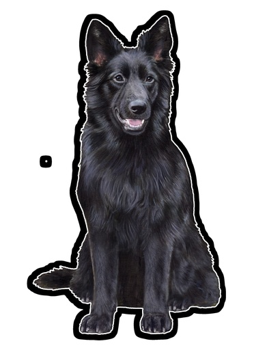 [788-75b] German Shepherd, Black Sticker