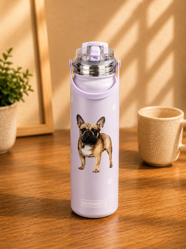 [420-64a] French Bulldog pink water bottle