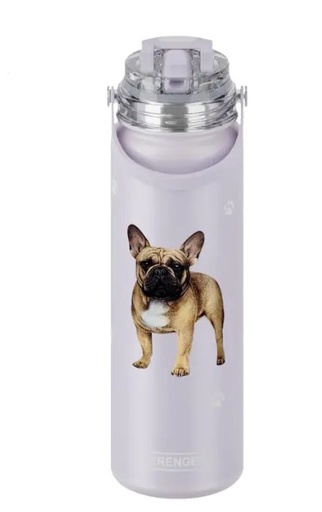 [420-64a] French Bulldog pink water bottle