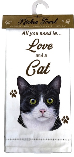 [701-3] Black and White Cat Kitchen Towel