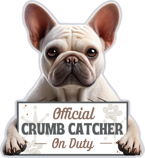 [247-64a] French Bulldog, White, Chip clip