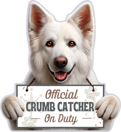 [247-75w] German Shepherd, white, Chip clip