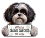 [247-87b] Shih Tzu, Black & White Puppy Cut, Chip clip