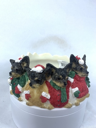 [35357-11] Chihuahua, black candle topper (Ceramic)