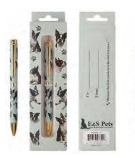 [736-76] Boston Terrier, Teal Ball Point Pen